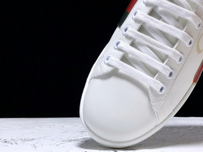 gucc ace embroidered low-top sneaker white with logo