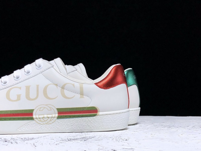 gucc ace embroidered low-top sneaker white with logo