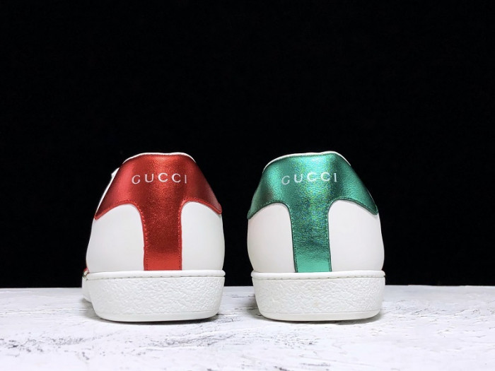 gucc ace embroidered low-top sneaker white with logo