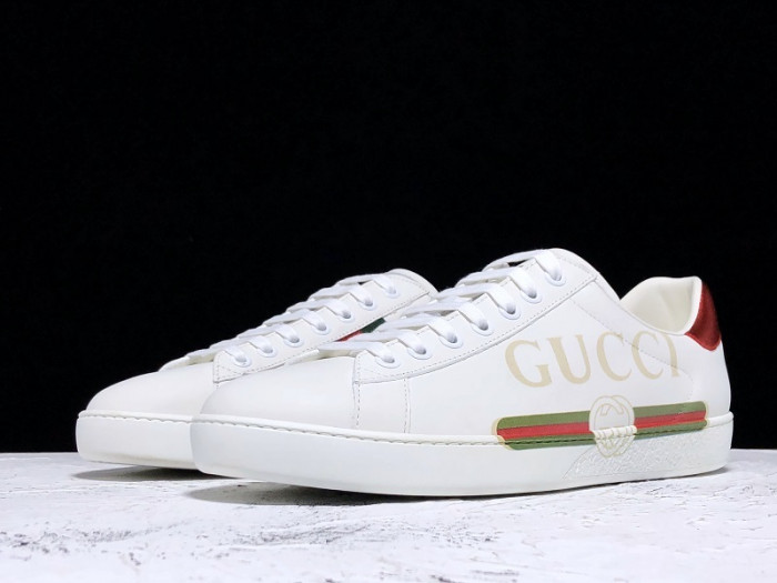 gucc ace embroidered low-top sneaker white with logo