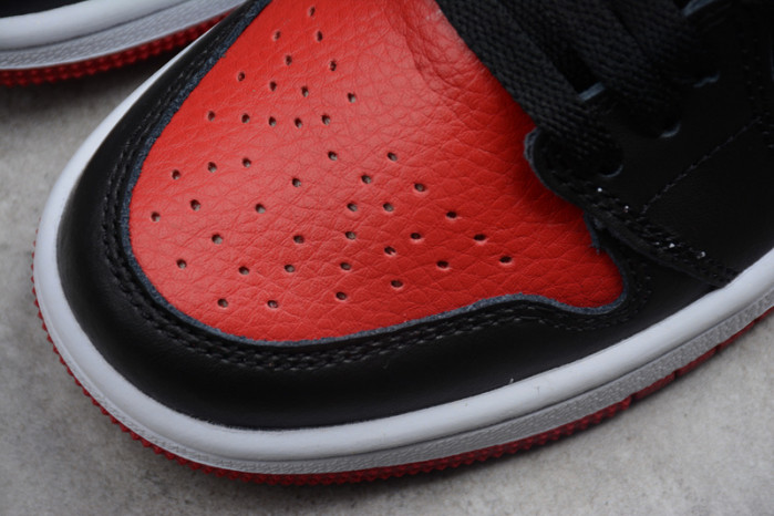 kids air jordan 1 retro high og banned bred black red 555088-001