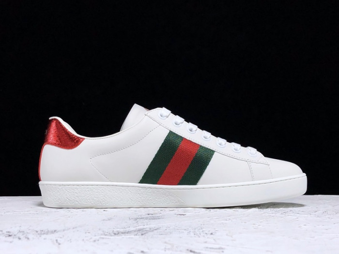 gucc ace embroidered low-top sneaker white with snake