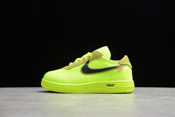 kids nike air force 1 td x ow volt hyper jade cone toddler bv0853-700