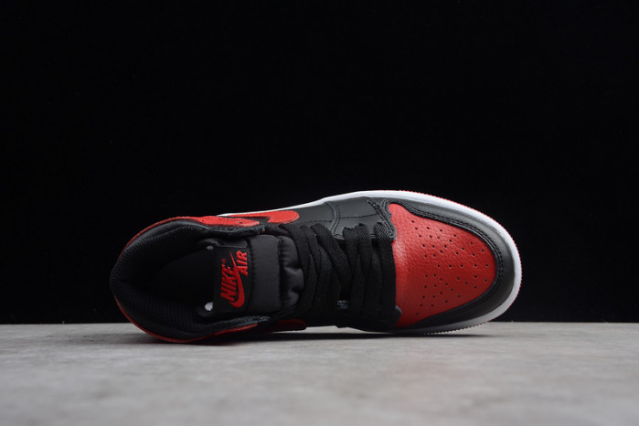 kids air jordan 1 retro high og banned bred black red 555088-001