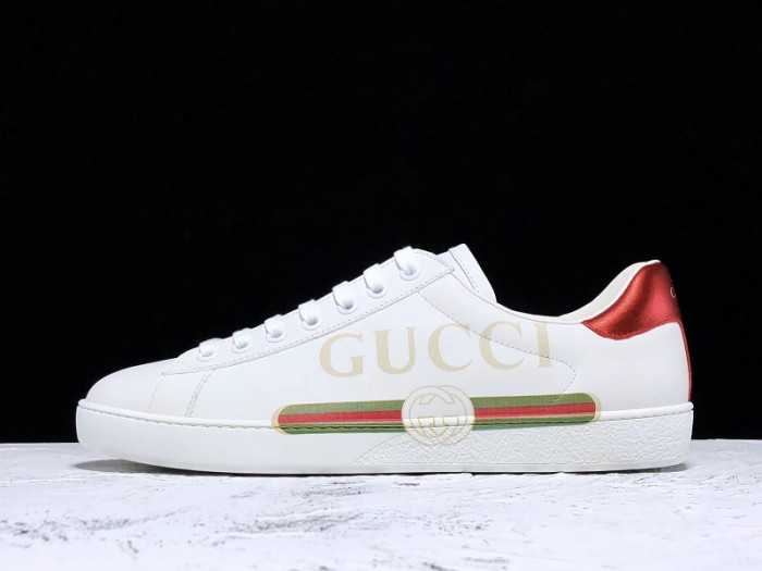 gucc ace embroidered low-top sneaker white with logo