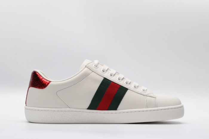 gucc ace embroidered low-top sneaker white with bee