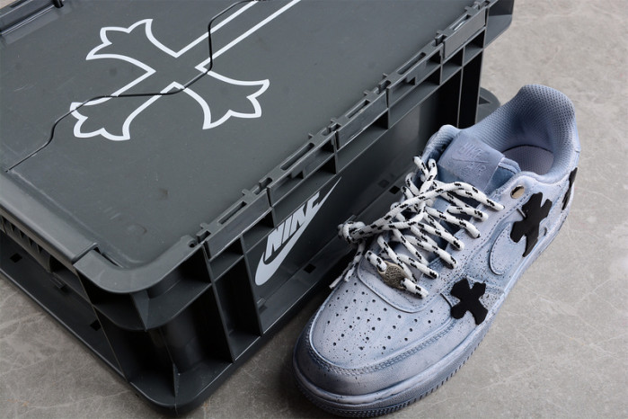 chrome hearts x air force 1 low blue cw2288-111