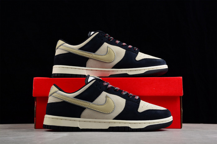 nike dunk low lx black suede team gold (w) dv3054-001