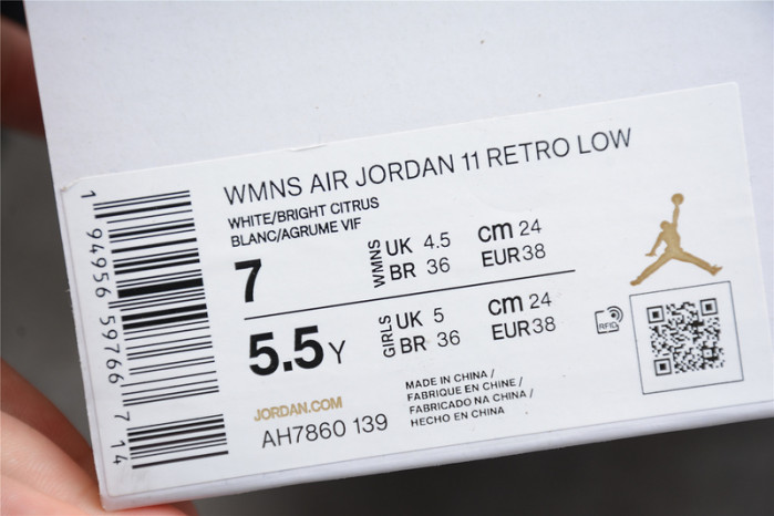 air jordan 11 retro low bright citrus ah7860-139