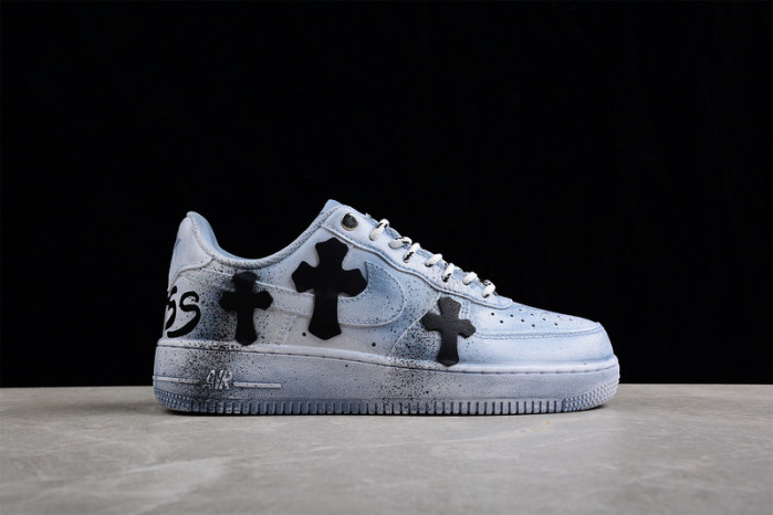 chrome hearts x air force 1 low blue cw2288-111