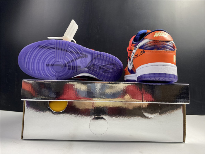 ow x nike sb dunk low orange perple white ct0856-801