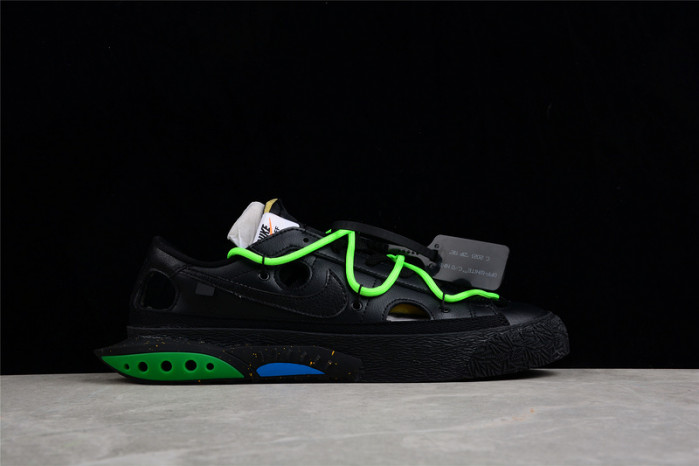ow x nike blazer low black green dh7863-001
