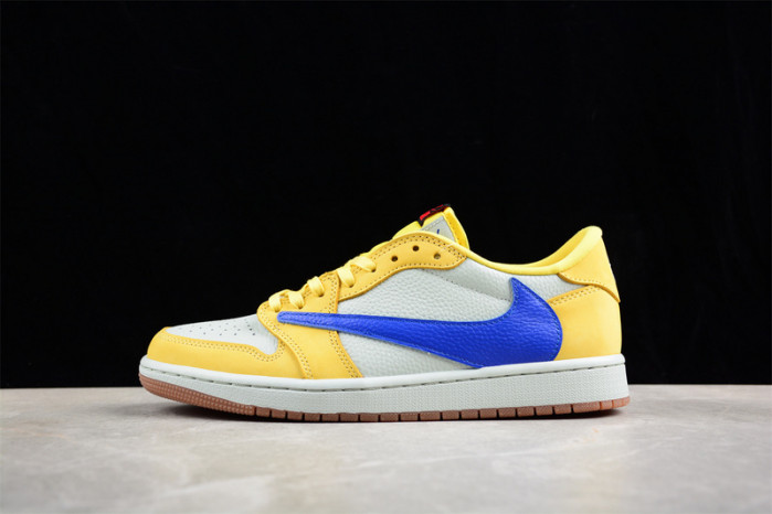 kids travis scott x air jordan 1 low og “canary” dz4137-700