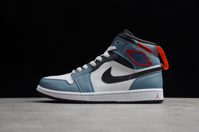 F**etasm x jordan 1 mid fearless blue white cu2802-100