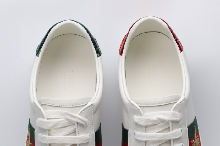 gucc ace embroidered low-top sneaker white with bee