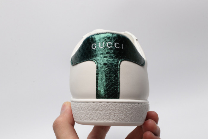 gucc ace embroidered low-top sneaker white with bee