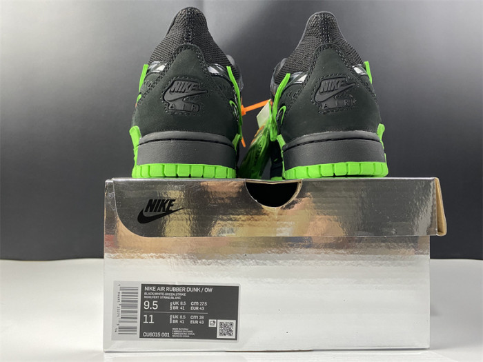 ow nike air rubber dunk "green strike" cu6015-001