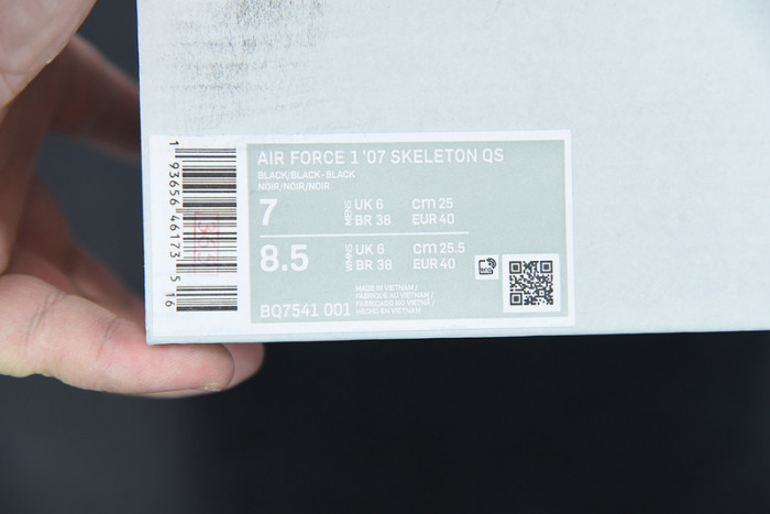 nike air force 1 low black skeleton halloween (2019) bq7541-001