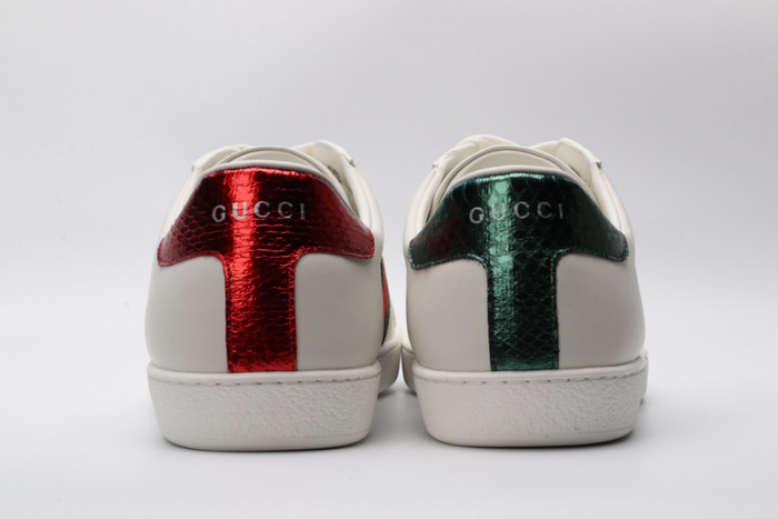 gucc ace embroidered low-top sneaker white with bee