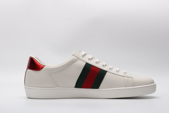 gucc ace embroidered low-top sneaker white with bee