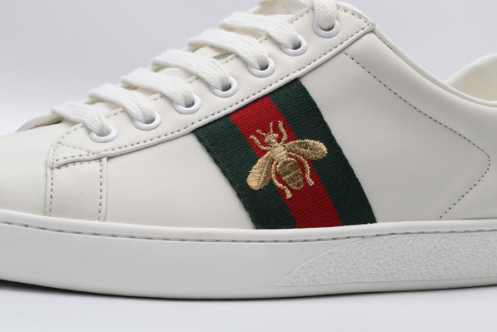gucc ace embroidered low-top sneaker white with bee