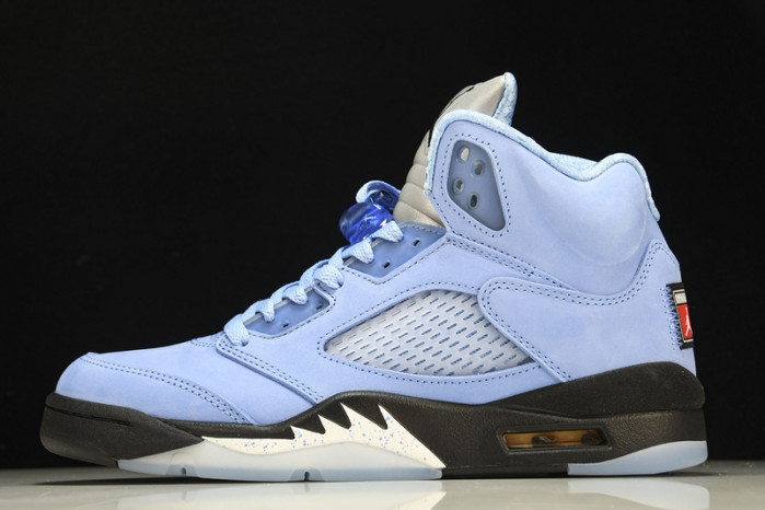 air jordan 5 unc black/clear-white-metallic silver dv1310-401