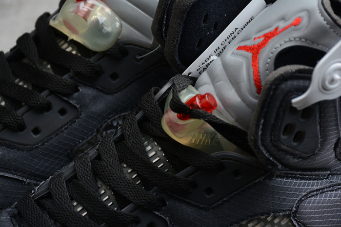 air jordan 5 retro ow black/muslin-fire red ct8480-001