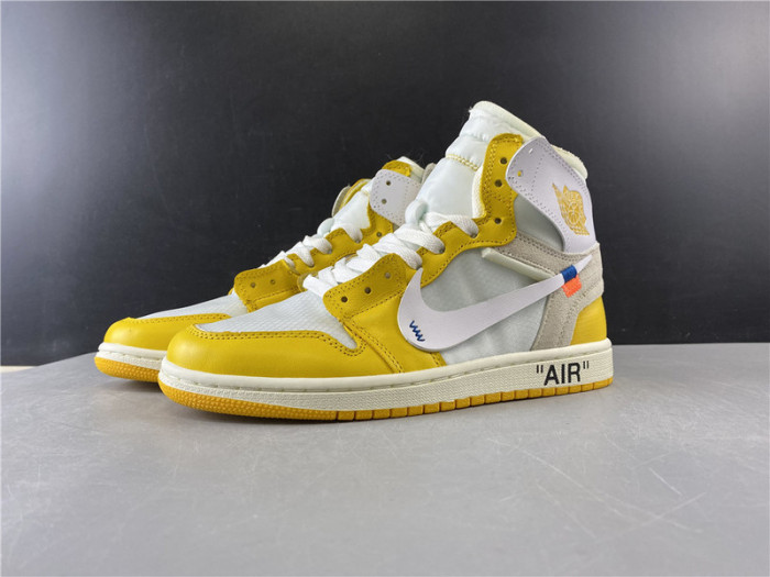 air jordan 1 x ow nrg white yellow aq0818-149