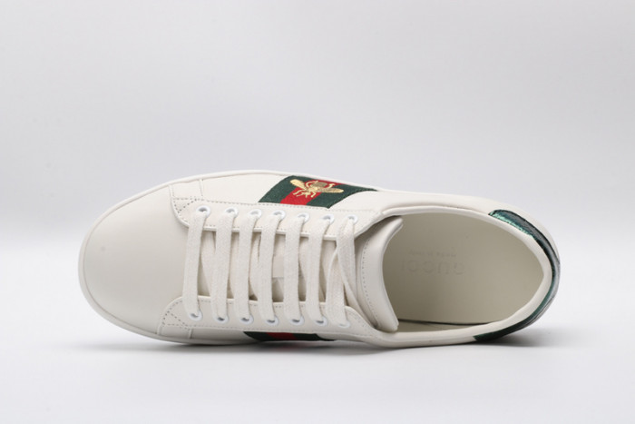 gucc ace embroidered low-top sneaker white with bee