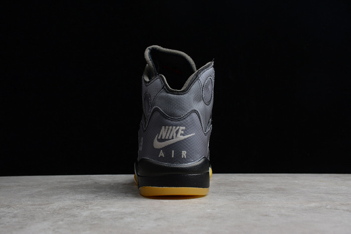 air jordan 5 retro ow black/muslin-fire red ct8480-001