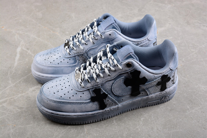 chrome hearts x air force 1 low blue cw2288-111