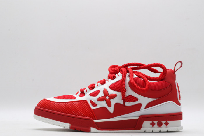 louiv skate sneaker red white