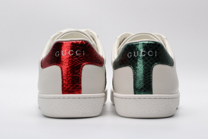 gucc ace embroidered low-top sneaker white with bee