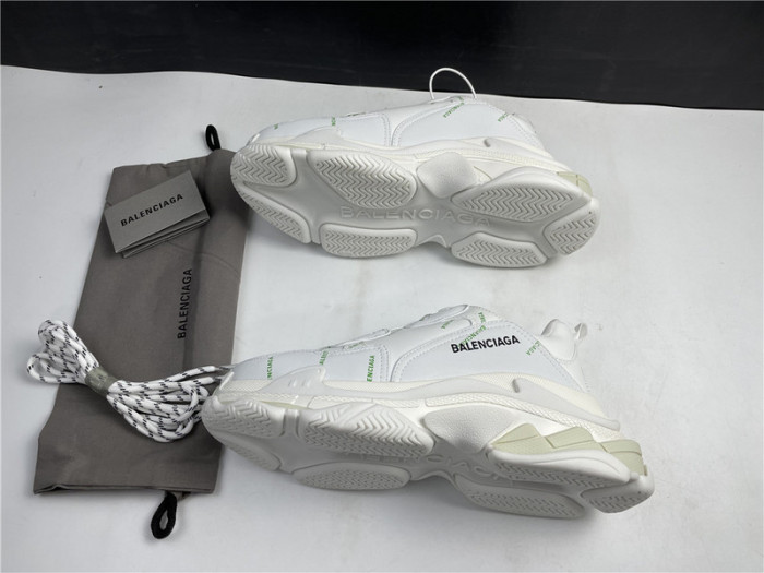 blcg sneaker triple.s.gomma white green 536737 w5fw6 1956