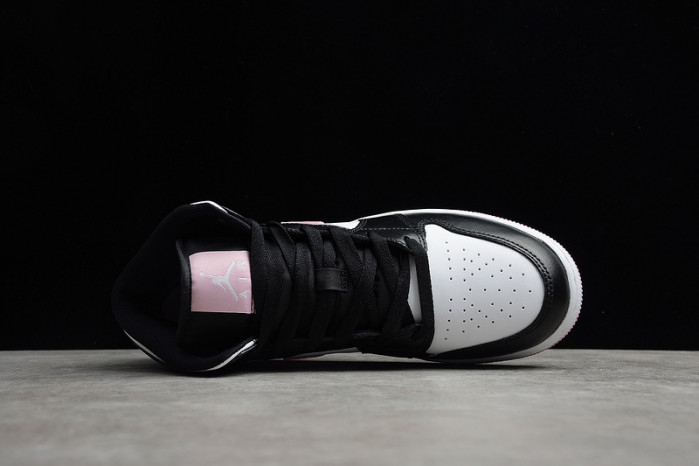 air jordan 1 mid white black light arctic pink 555112-103