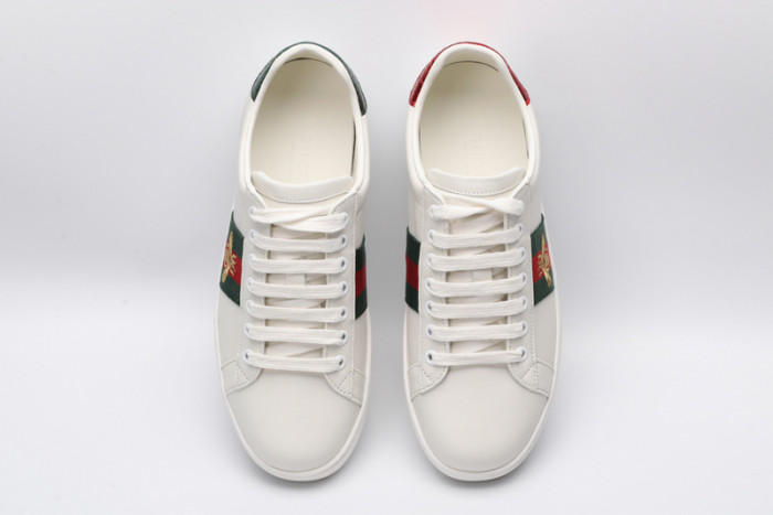 gucc ace embroidered low-top sneaker white with bee