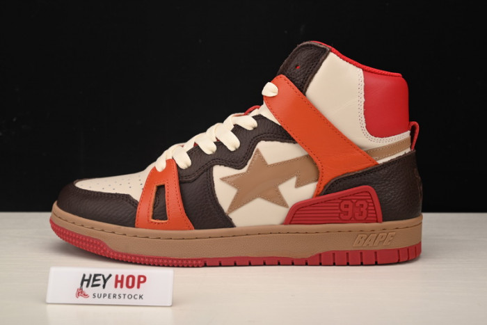 a bathing ape bape sta 93 hi red orange light sand hp33-107