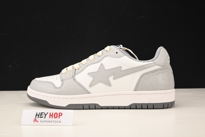 a bathing ape court sta light grey cream hp33-121