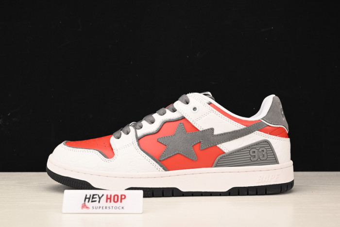 a bathing ape bape sk8 sta white red hp33-112